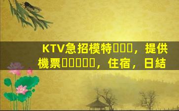 KTV急招模特，提供機票，住宿，日結
